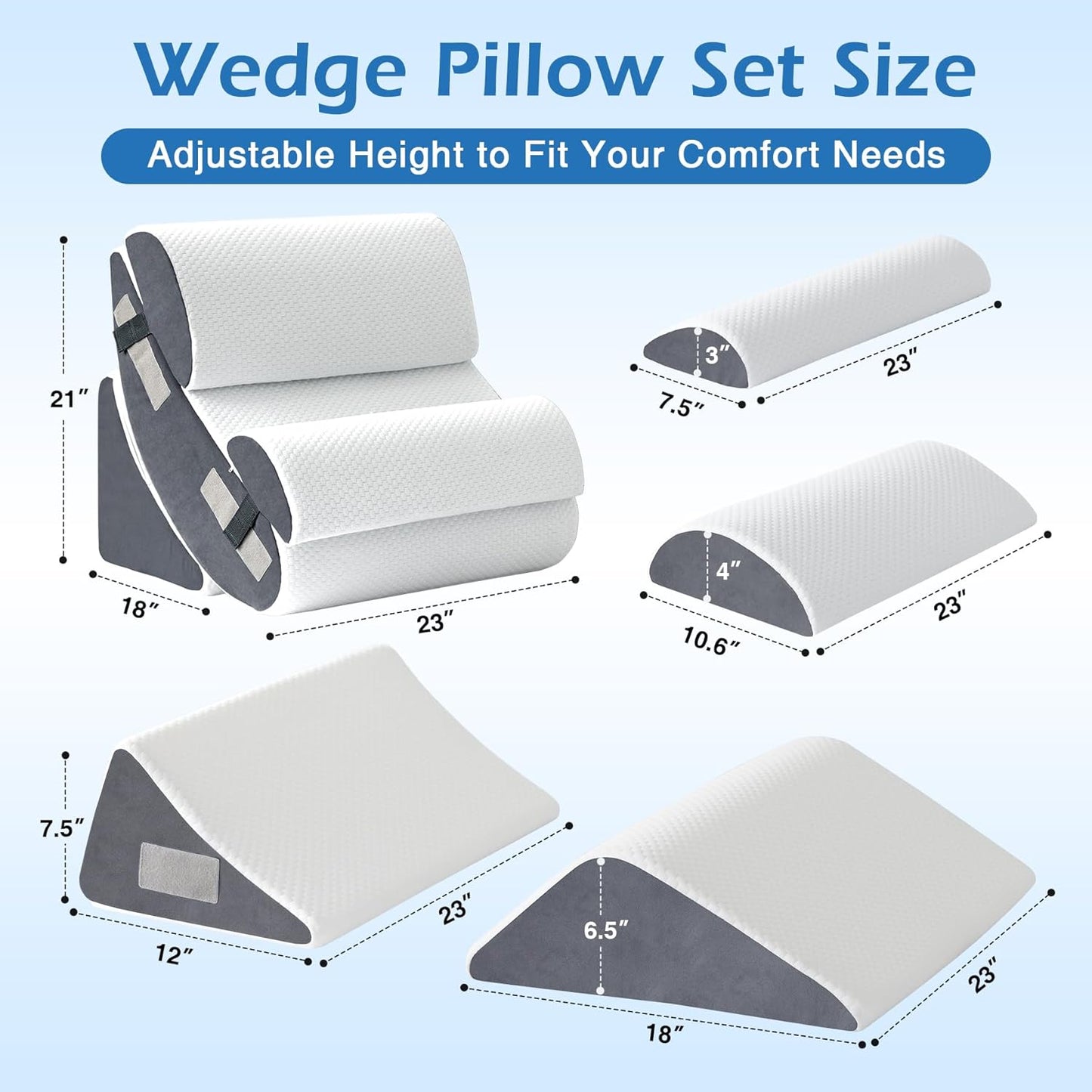 ElevationElite™ 2.0 – Sleep-Transforming 6-Piece Orthopedic Wedge Pillow Set