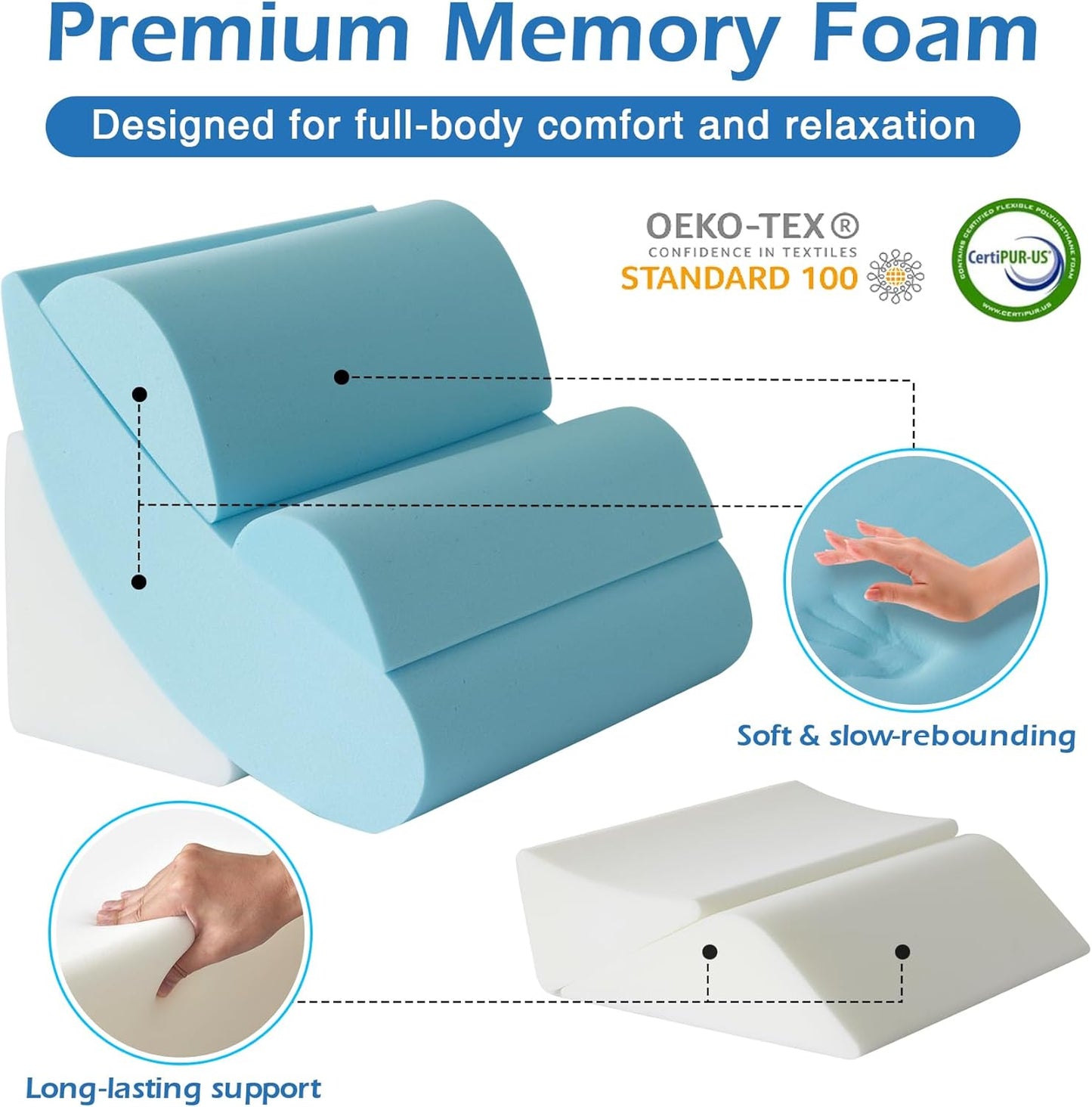 ElevationElite™ 2.0 – Sleep-Transforming 6-Piece Orthopedic Wedge Pillow Set