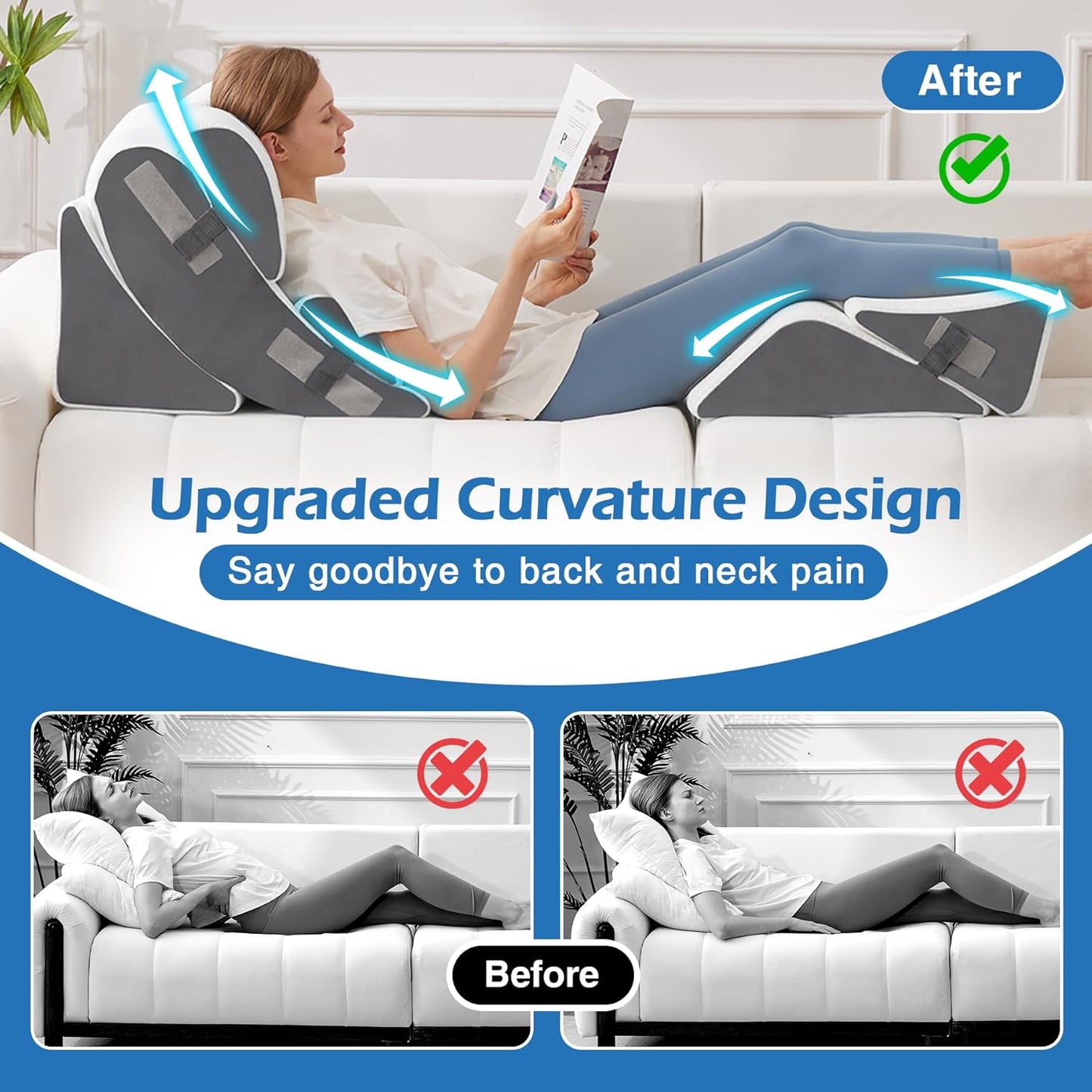 ElevationElite™ 2.0 – Sleep-Transforming 6-Piece Orthopedic Wedge Pillow Set