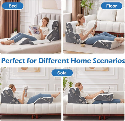 ElevationElite™ 2.0 – Sleep-Transforming 6-Piece Orthopedic Wedge Pillow Set